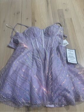 Macy's Lavender Sequin Party Dress